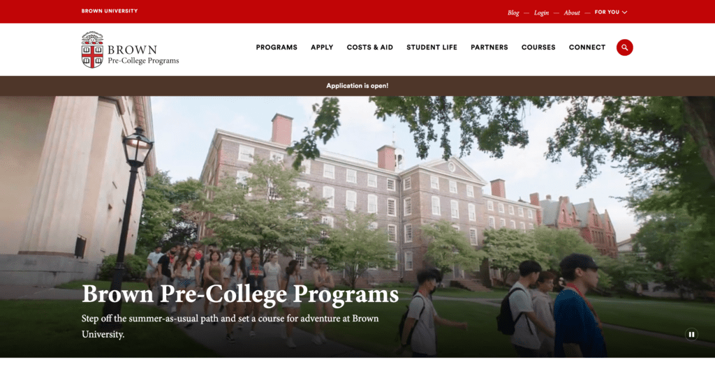 Brown university (브라운 대학교) Pre college Program